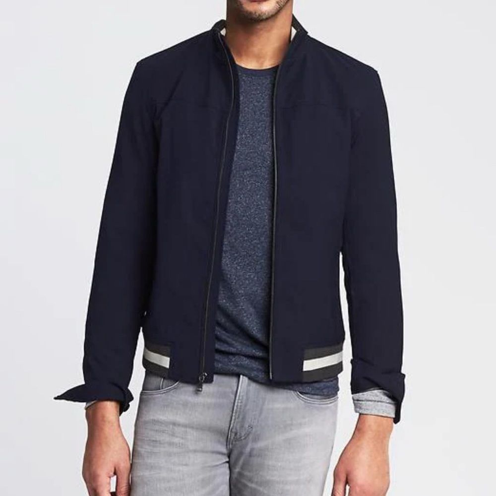 Navy Bomber Jacket By Banana Republic
